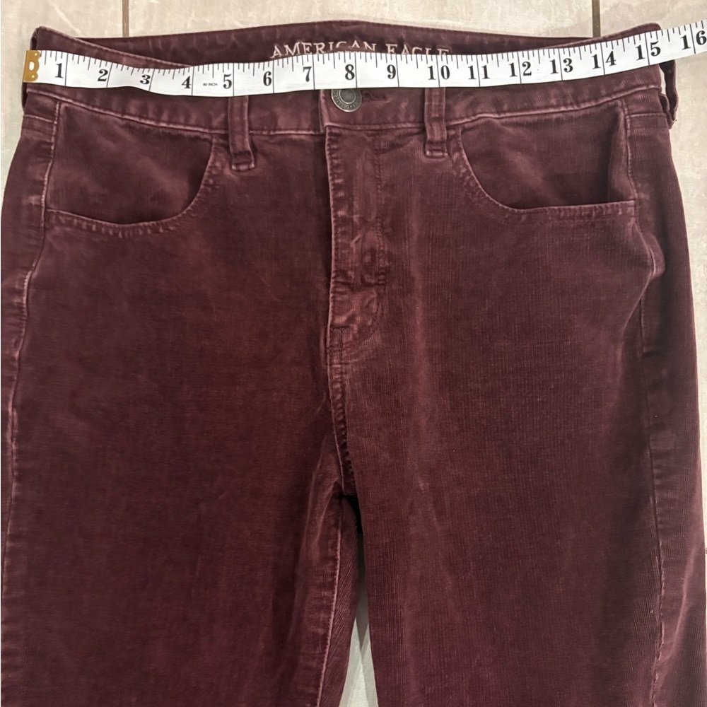 American Eagle Wine Red Corduroy Jeggings - Picture 3 of 9
